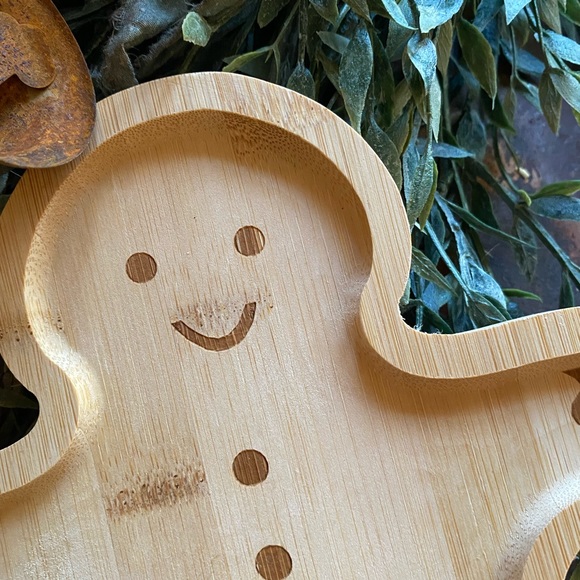 NWOT Unfinished Wood Gingerbread Man Small Tray Holiday Decor - Picture 3 of 15